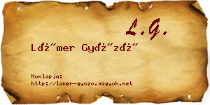 Lámer Győző névjegykártya